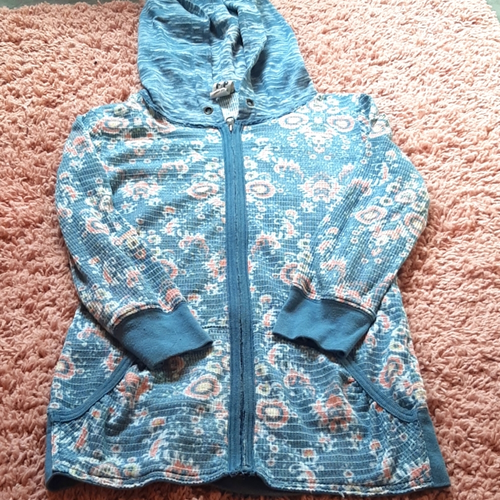 Vintage Free people zip up thermal hoodie size Large